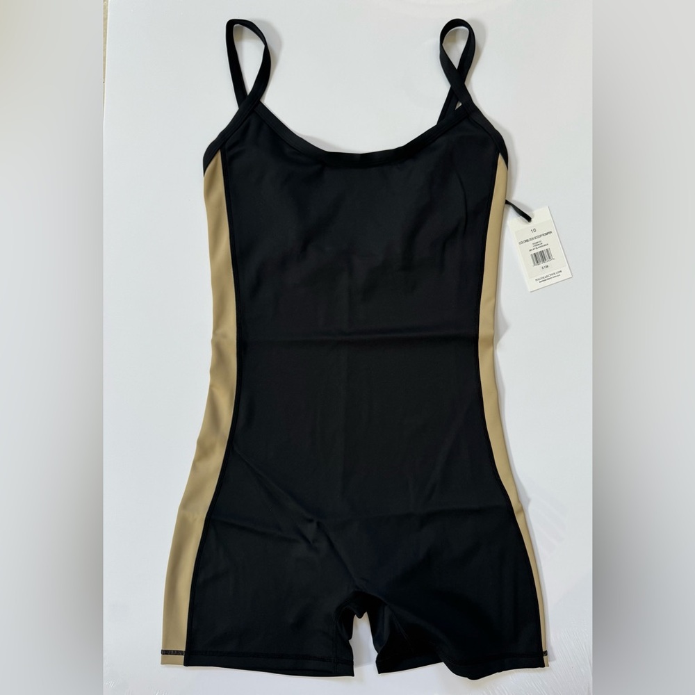 NWT IVL Collective Colorblock Scoop Romper Size 10 Jet Black Humus